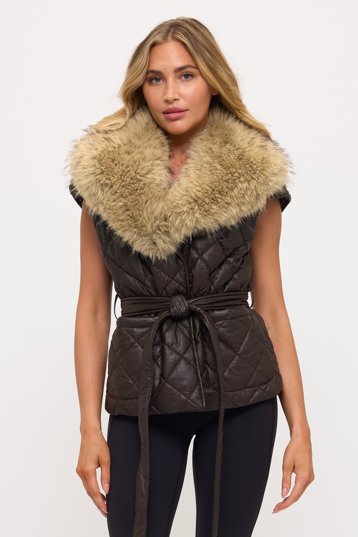 CLALP0157: Sovereign Faux Leather Quilted Vest