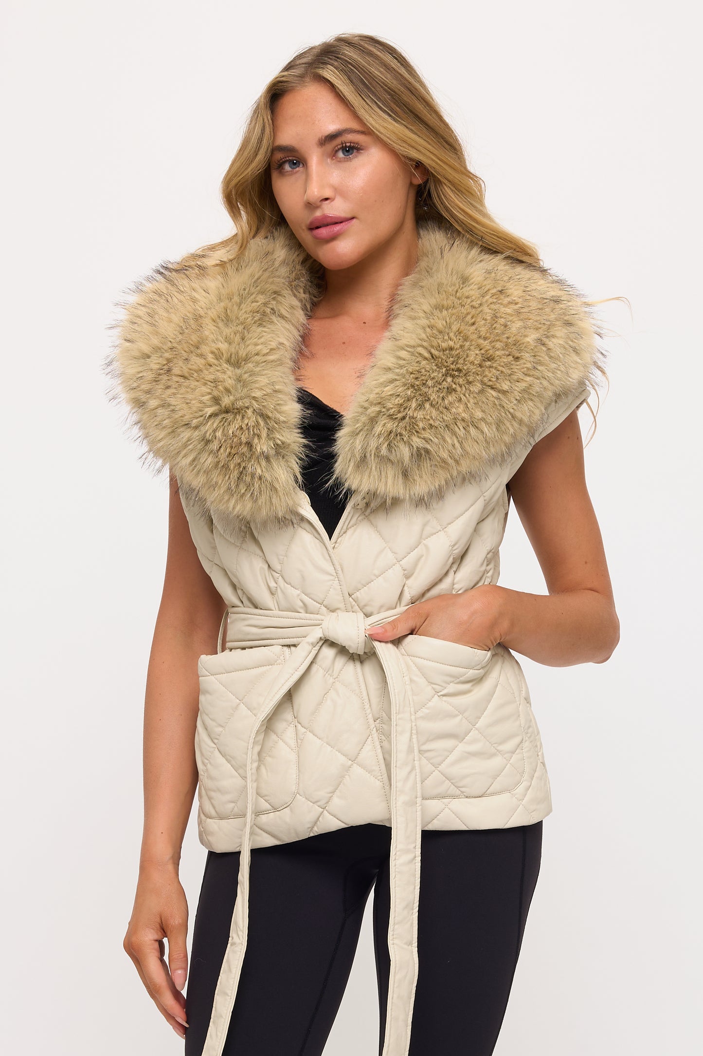 CLALP0157: Sovereign Faux Leather Quilted Vest