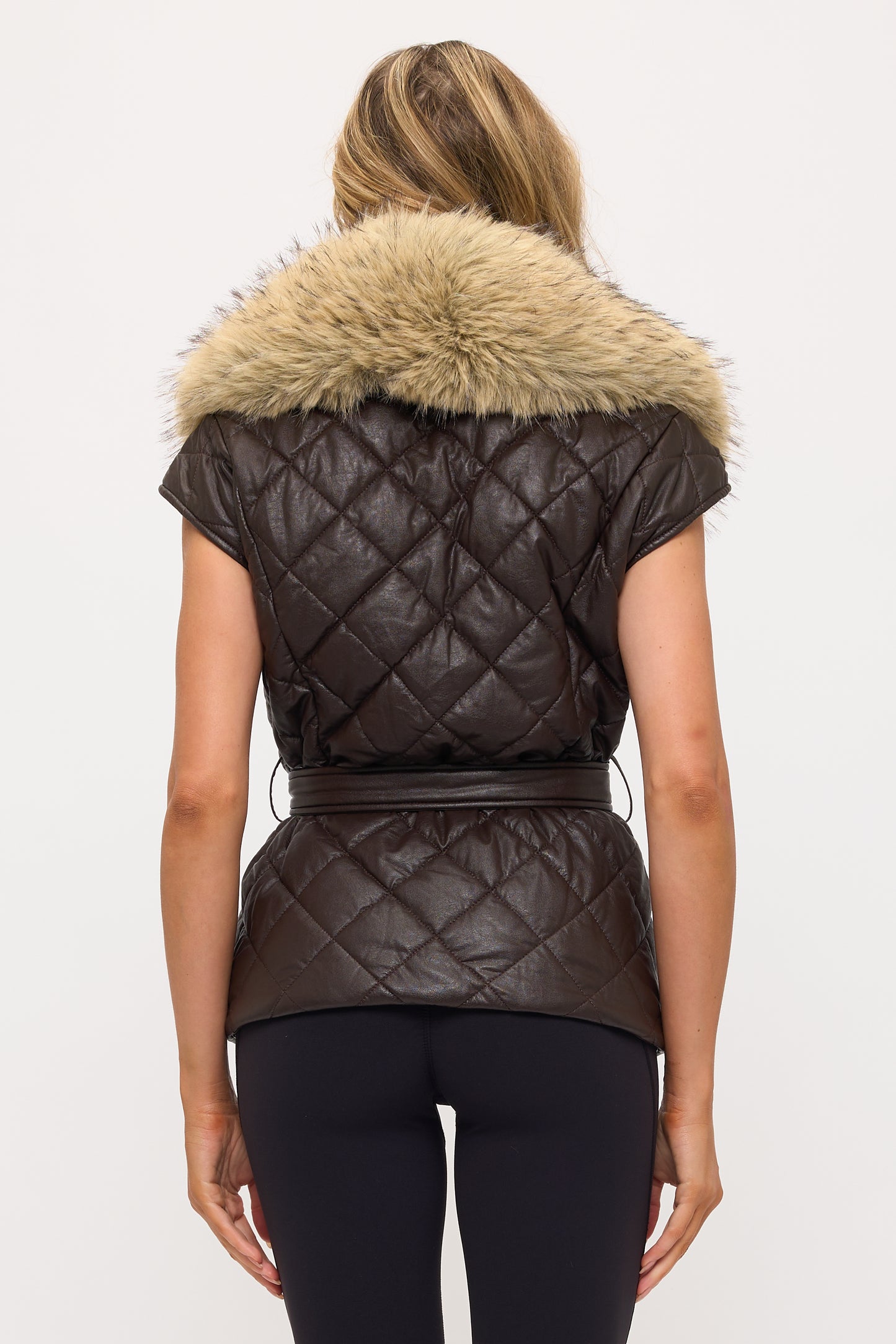 CLALP0157: Sovereign Faux Leather Quilted Vest