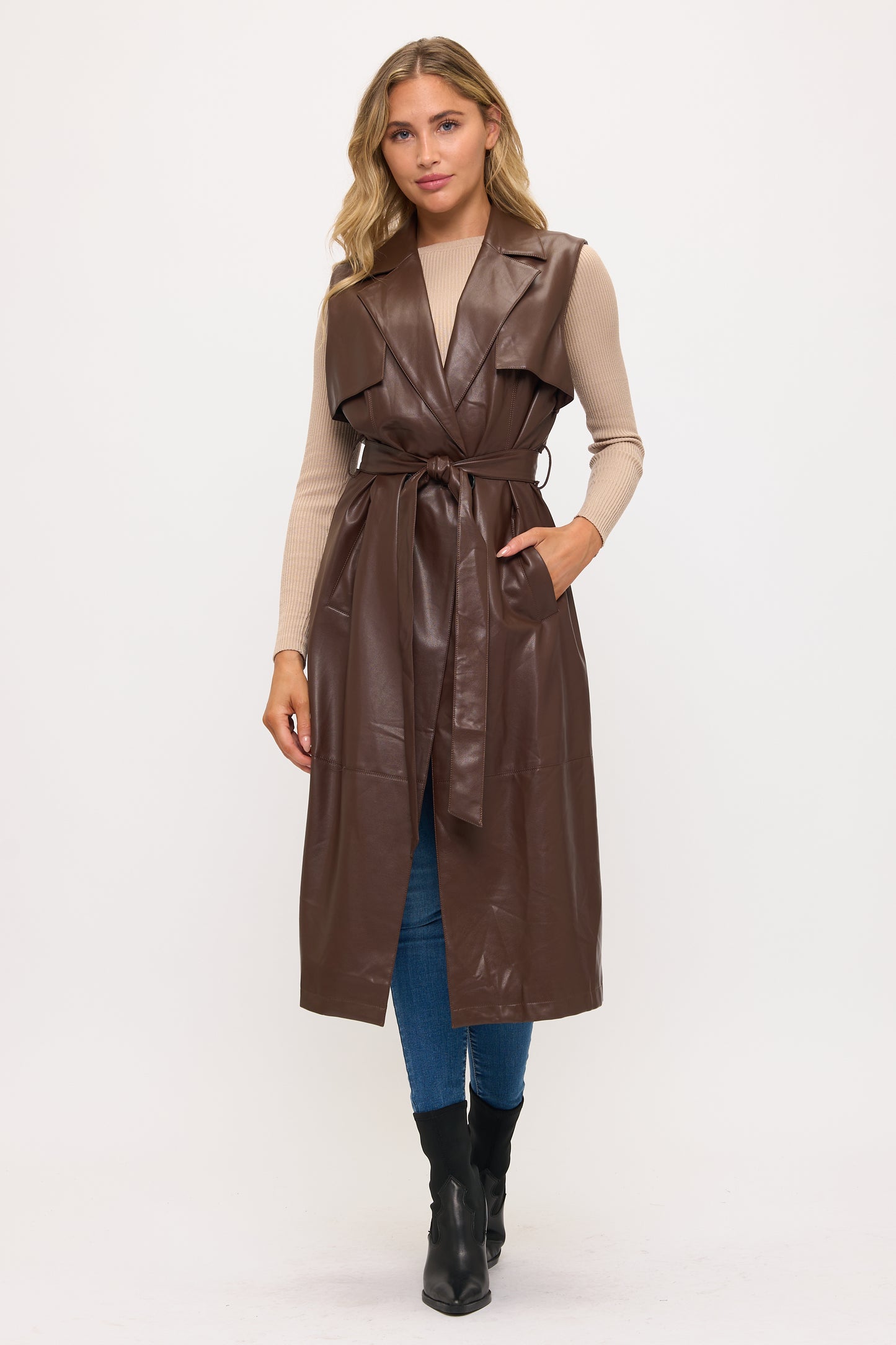 CLALV0006: Milano Sleeveless Trench Vest
