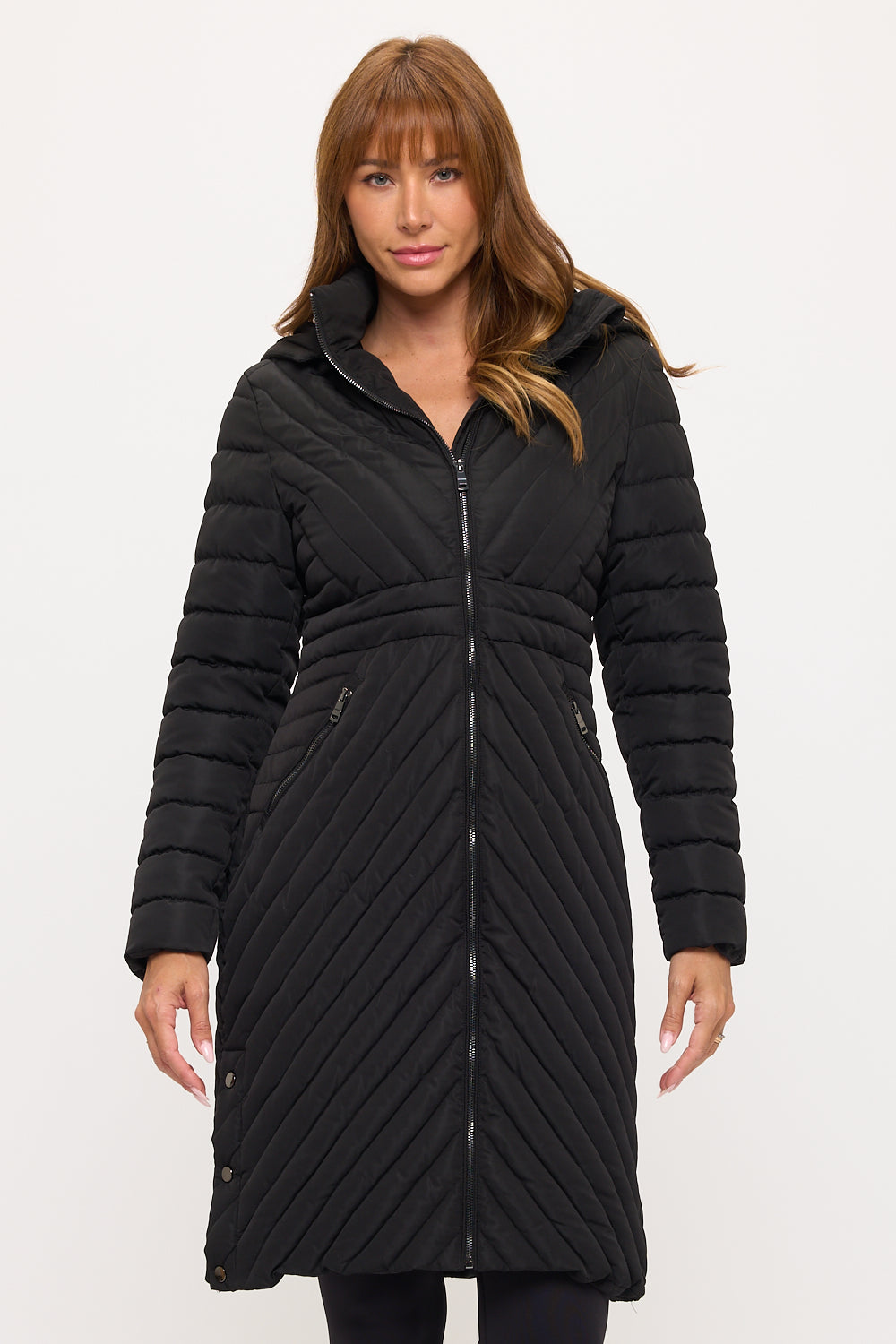 CLANP0056: Chevron Elite Long Puffer Coat