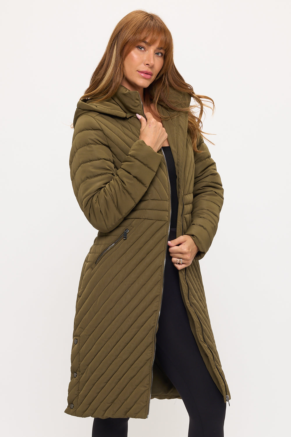 CLANP0056: Chevron Elite Long Puffer Coat