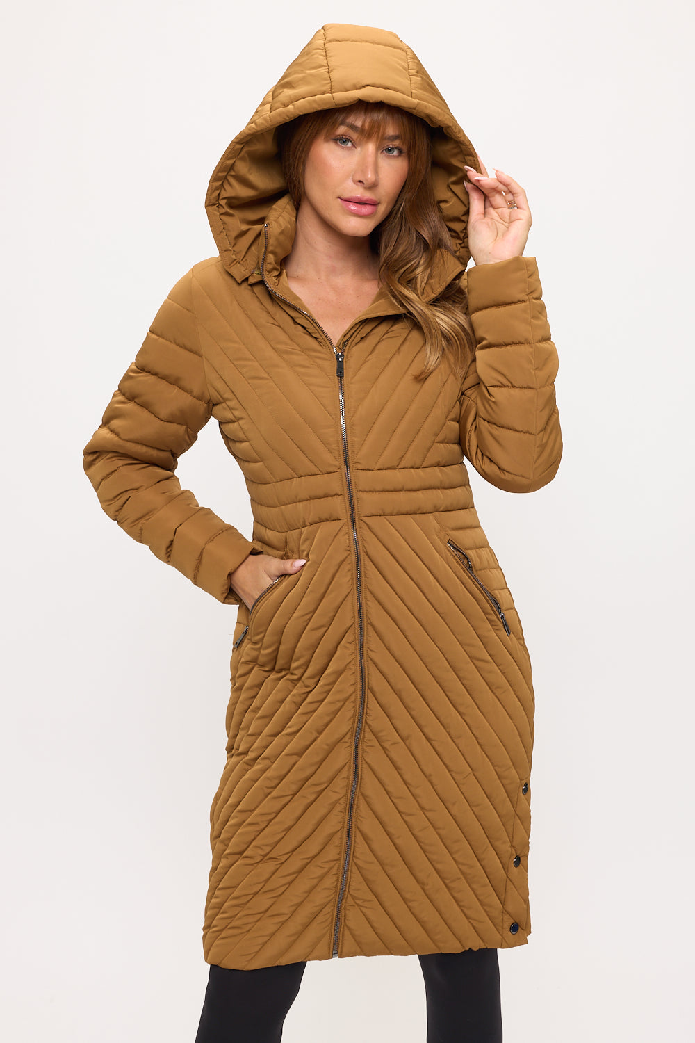 CLANP0056: Chevron Elite Long Puffer Coat