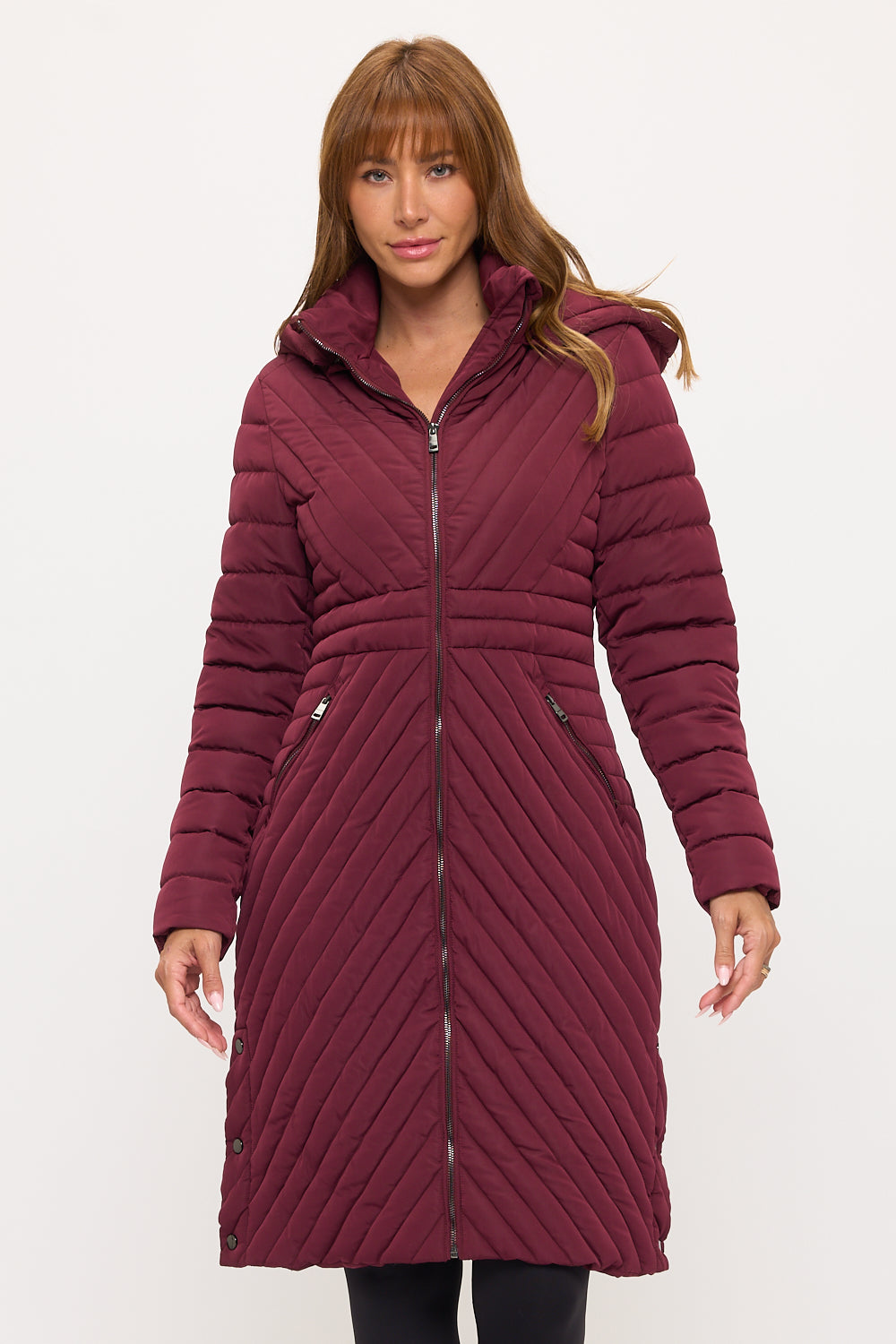 CLANP0056: Chevron Elite Long Puffer Coat