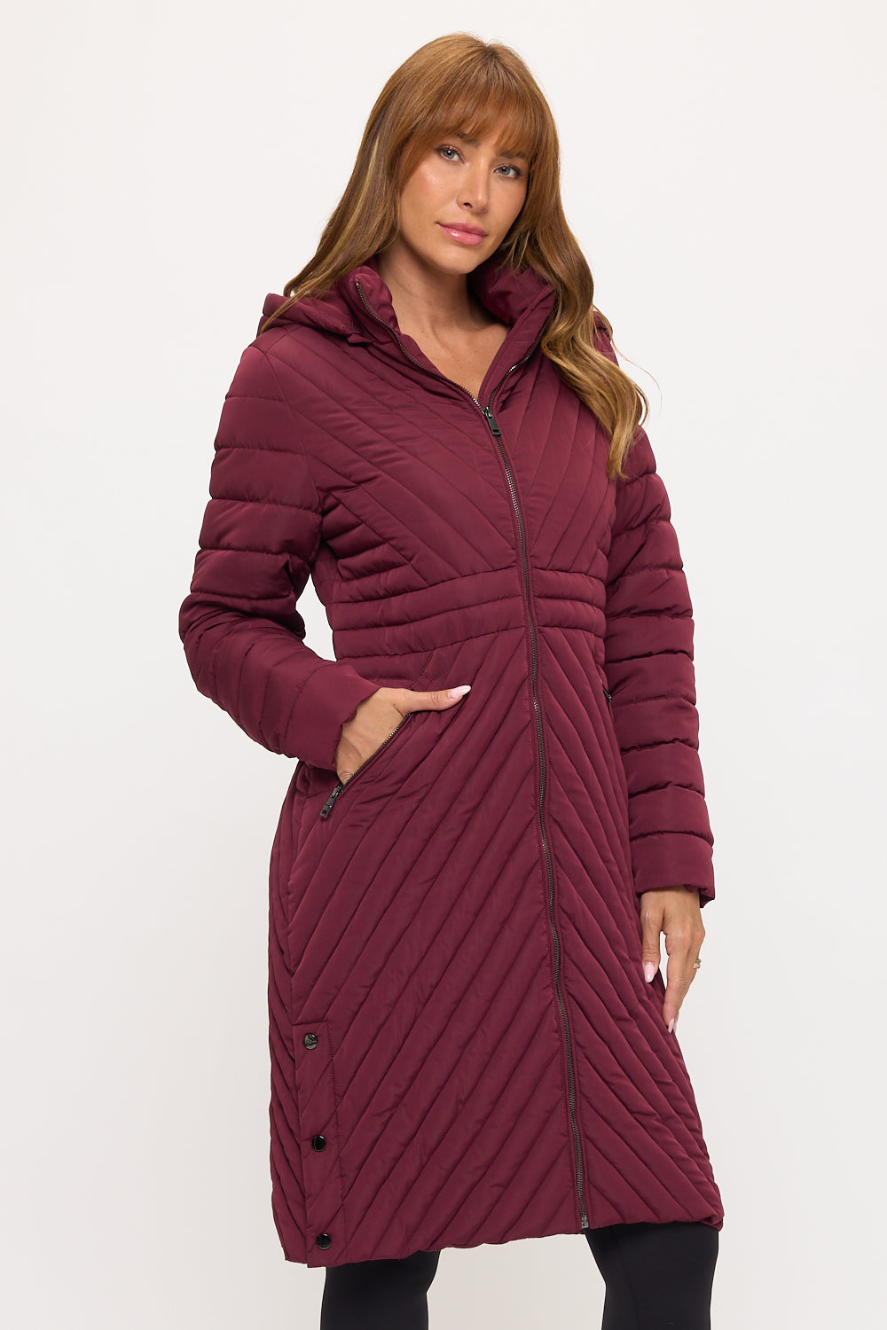 CLANP0056: Chevron Elite Long Puffer Coat