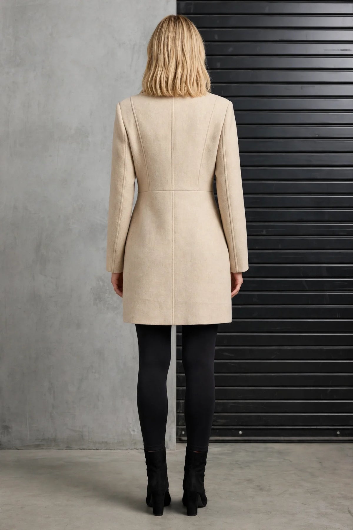 CLAWC0102 - Admiral Prestige Military Coat - cream back view