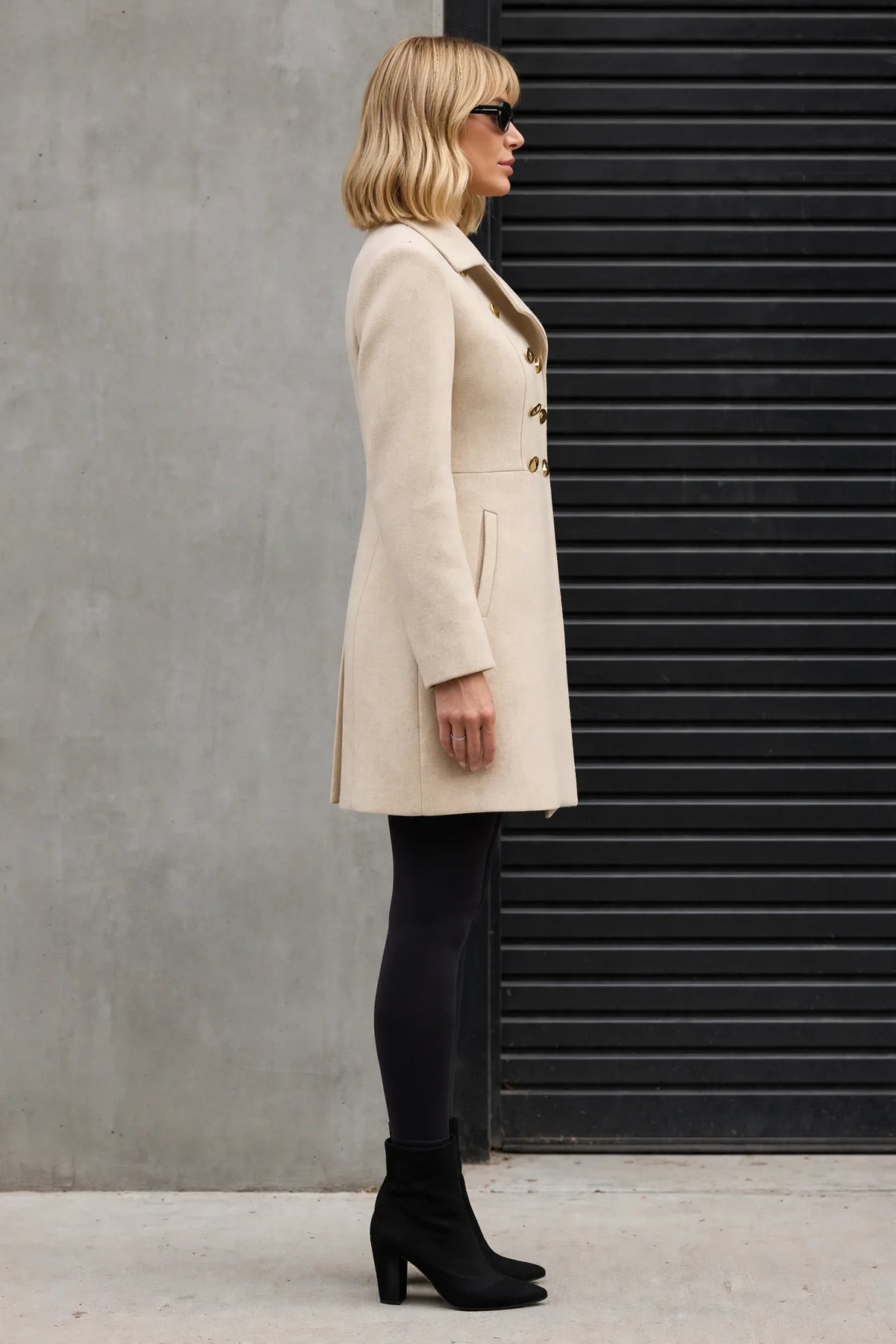 CLAWC0102 - Admiral Prestige Military Coat - cream side view