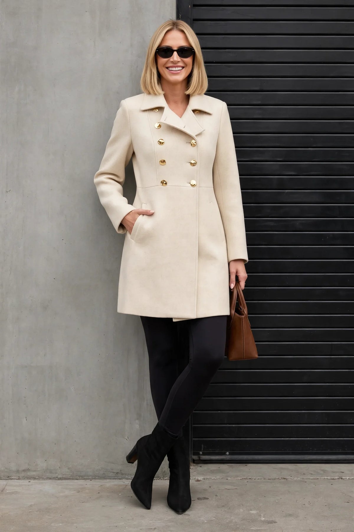 CLAWC0102 - Admiral Prestige Military Coat - cream front view