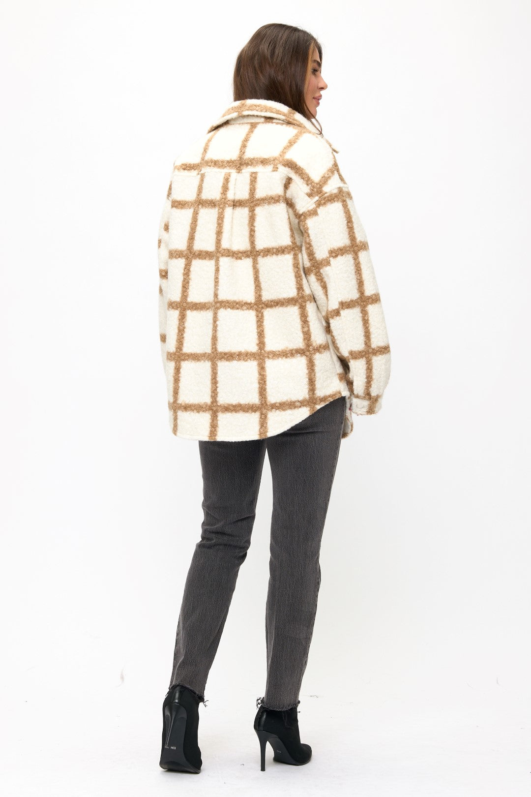 CLAWF0082: Manhattan Grid Oversized Wool Coat