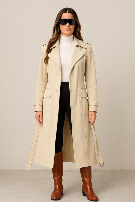 CLALT0086: Timeless Double-Breasted Belted Trench Coat