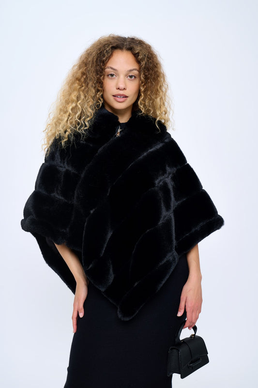 F119F1: Cascade Faux Fur Capelet