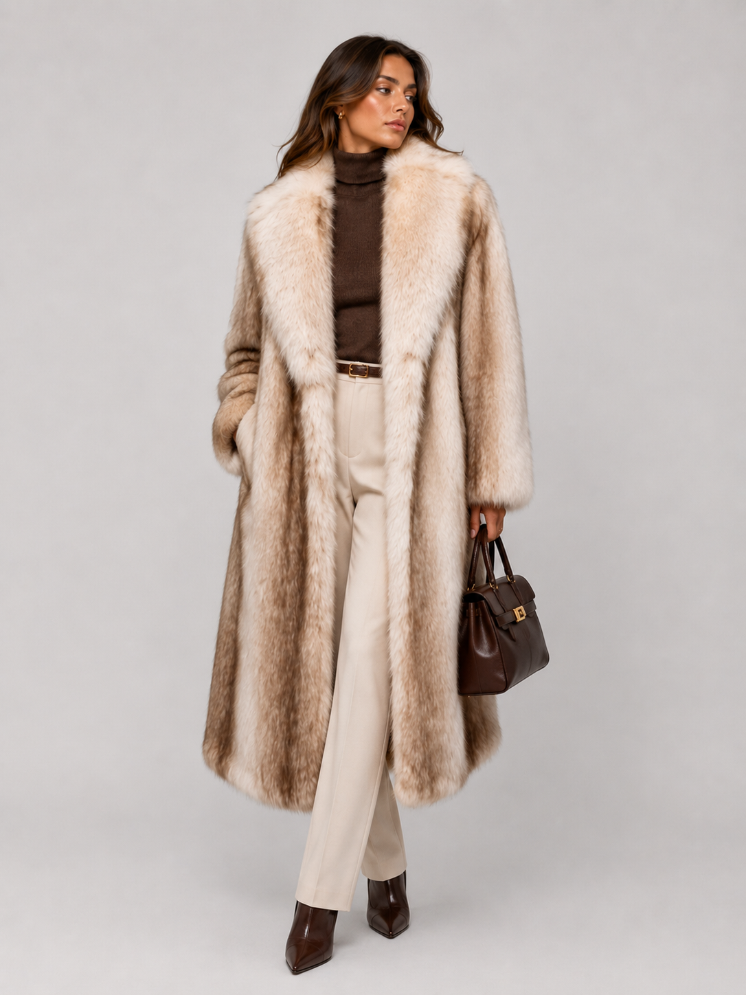 FC0217 - The Silver Frost Luxe Long Coat