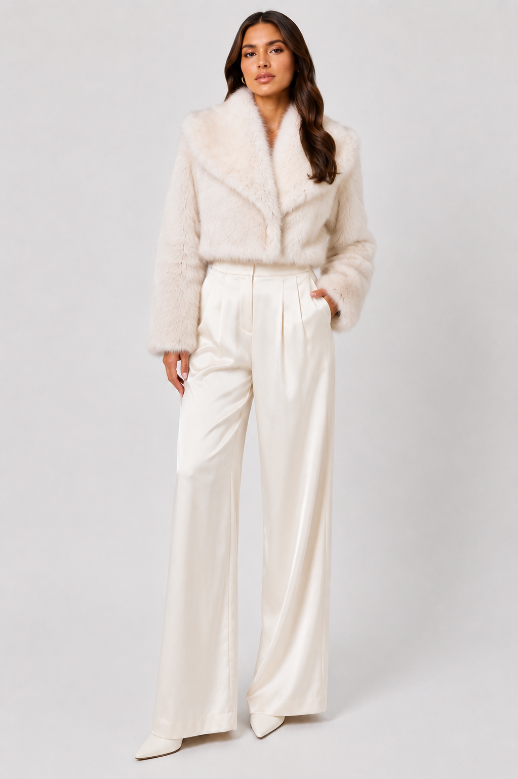 FJ0250 - The Noir Luxe Cropped Faux Fur Jacket