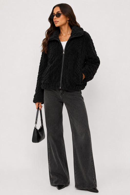 FLJ0183 - The Sienna Textured Teddy Bomber
