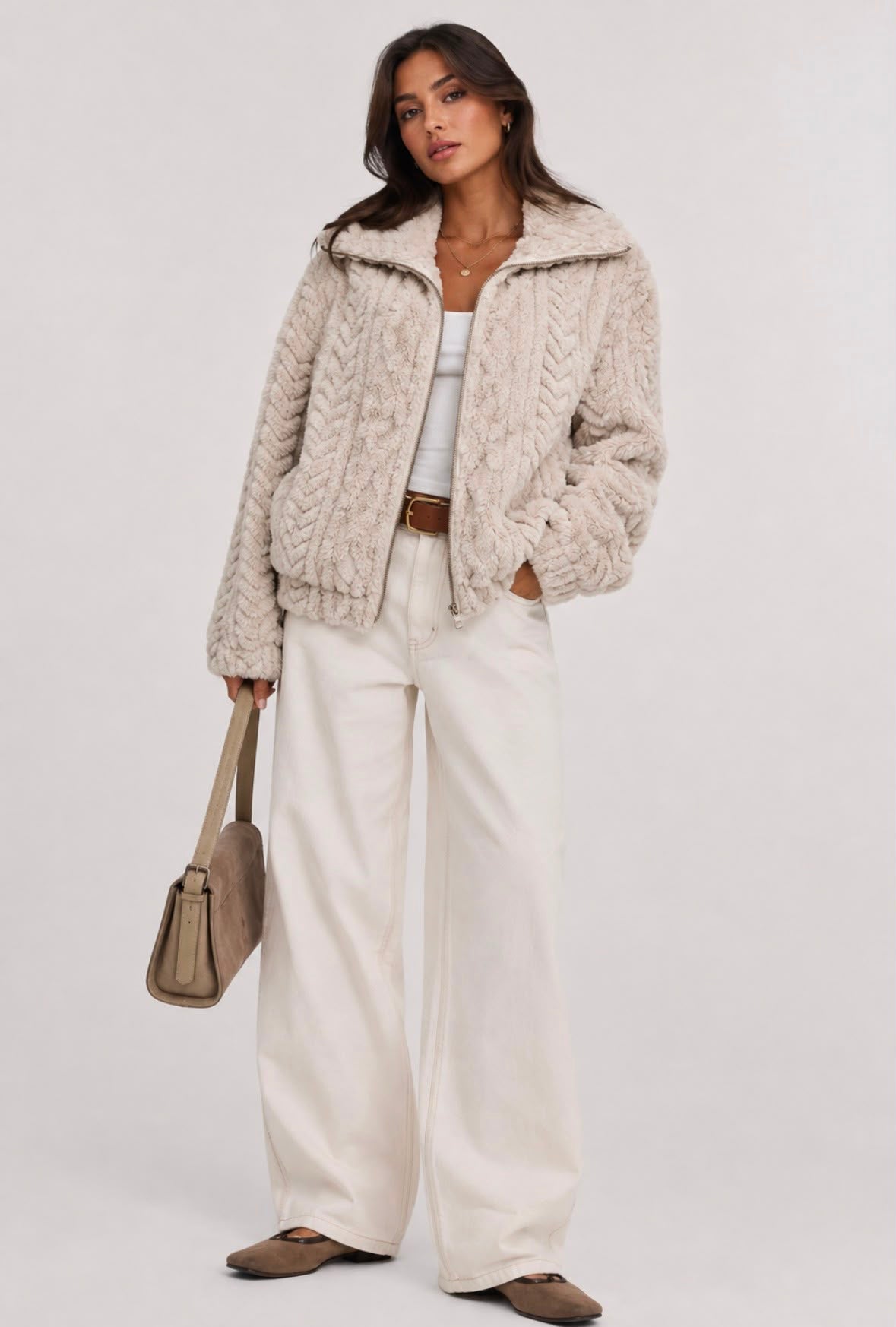 FLJ0183 - The Sienna Textured Teddy Bomber