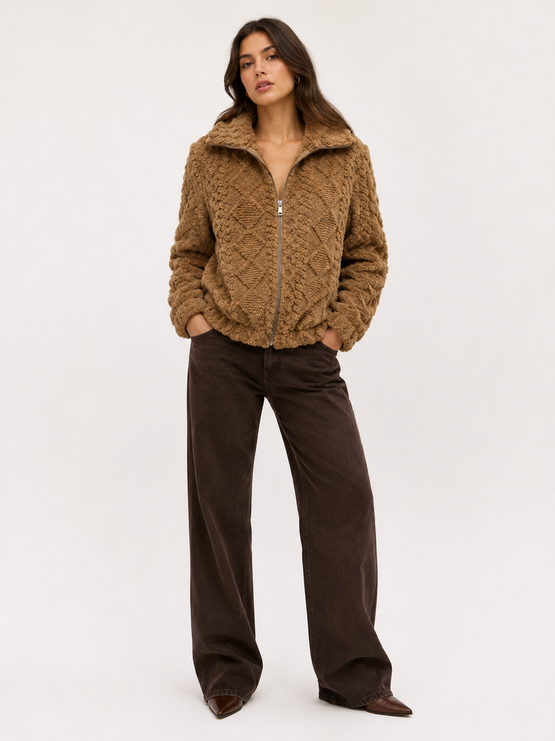FLJ0183 - The Sienna Textured Teddy Bomber