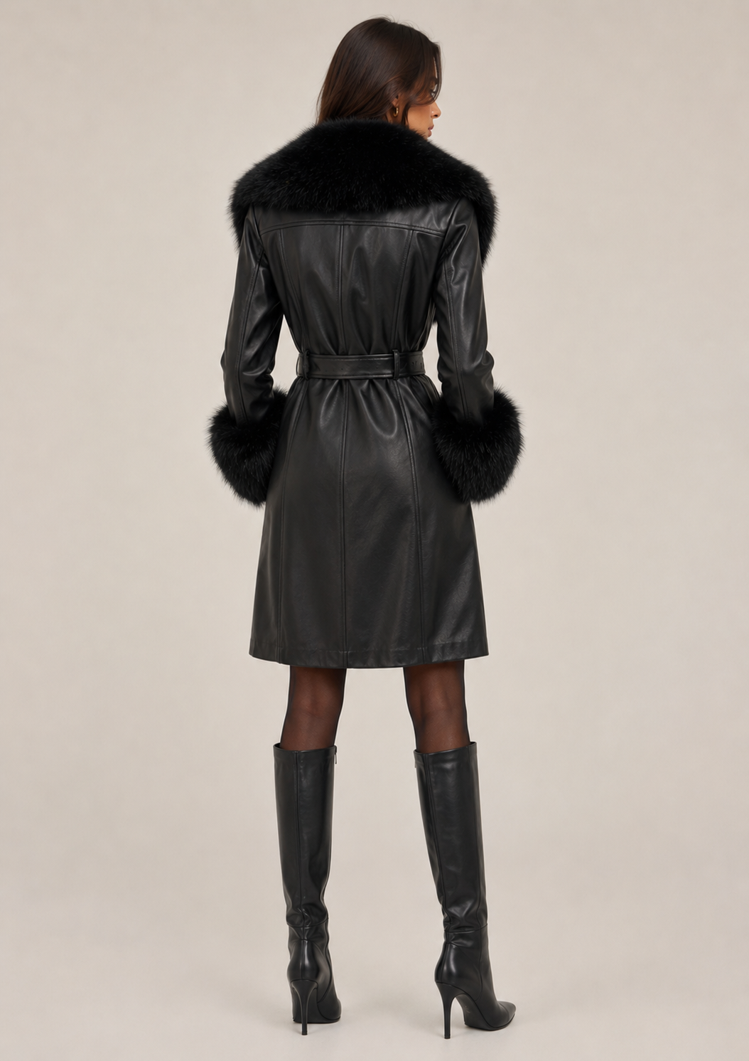 L414L1: After Dark Luxe Faux Fur Leather Coat