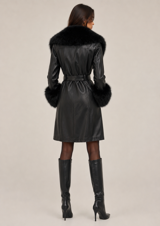 L414L1: After Dark Luxe Faux Fur Leather Coat