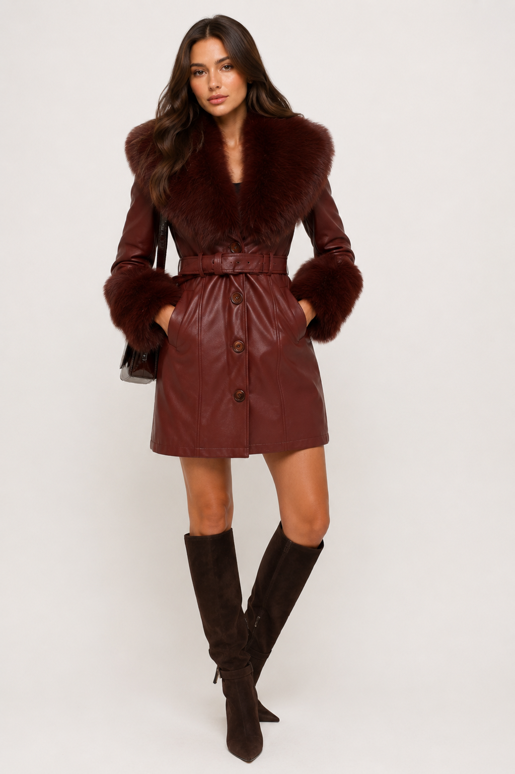L414L1: After Dark Luxe Faux Fur Leather Coat