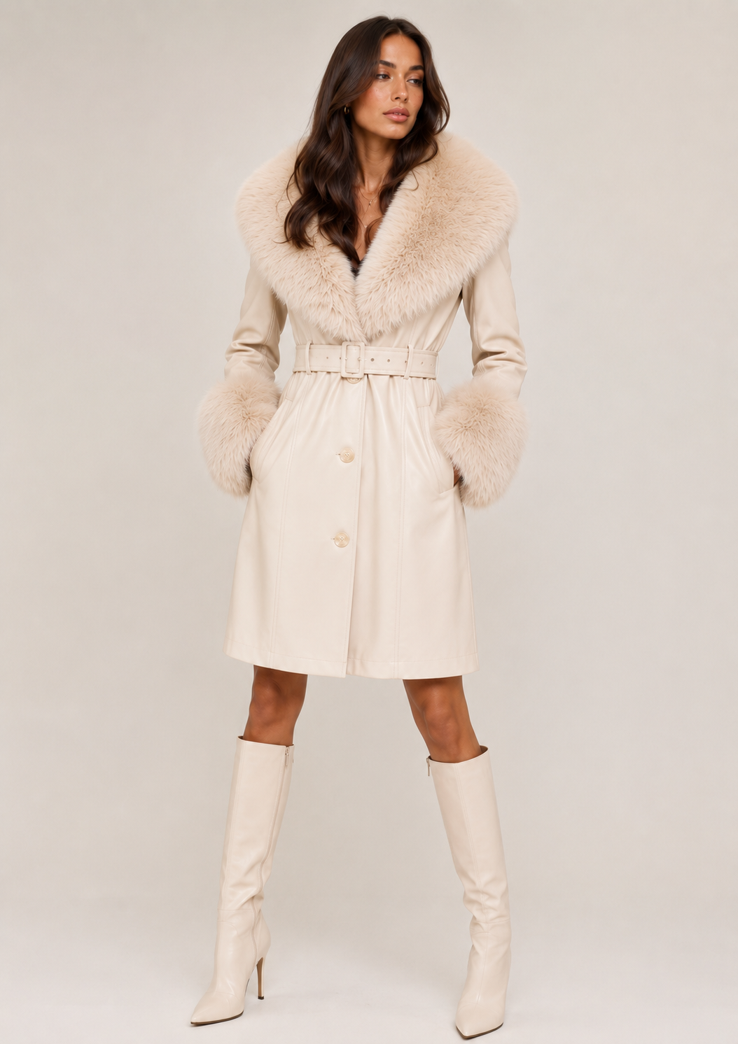 L414L1: After Dark Luxe Faux Fur Leather Coat
