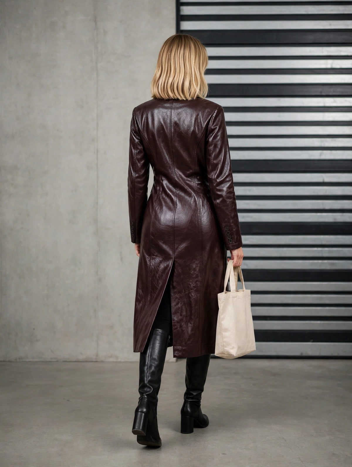 LC0227 - The Noir Longline Luxe Coat