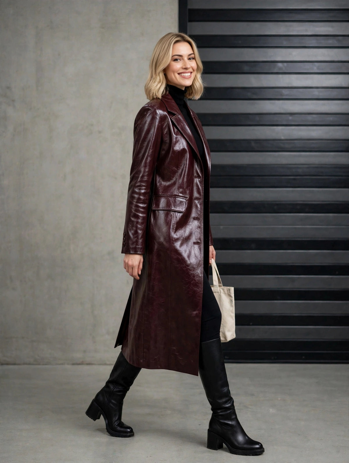 LC0227 - The Noir Longline Luxe Coat