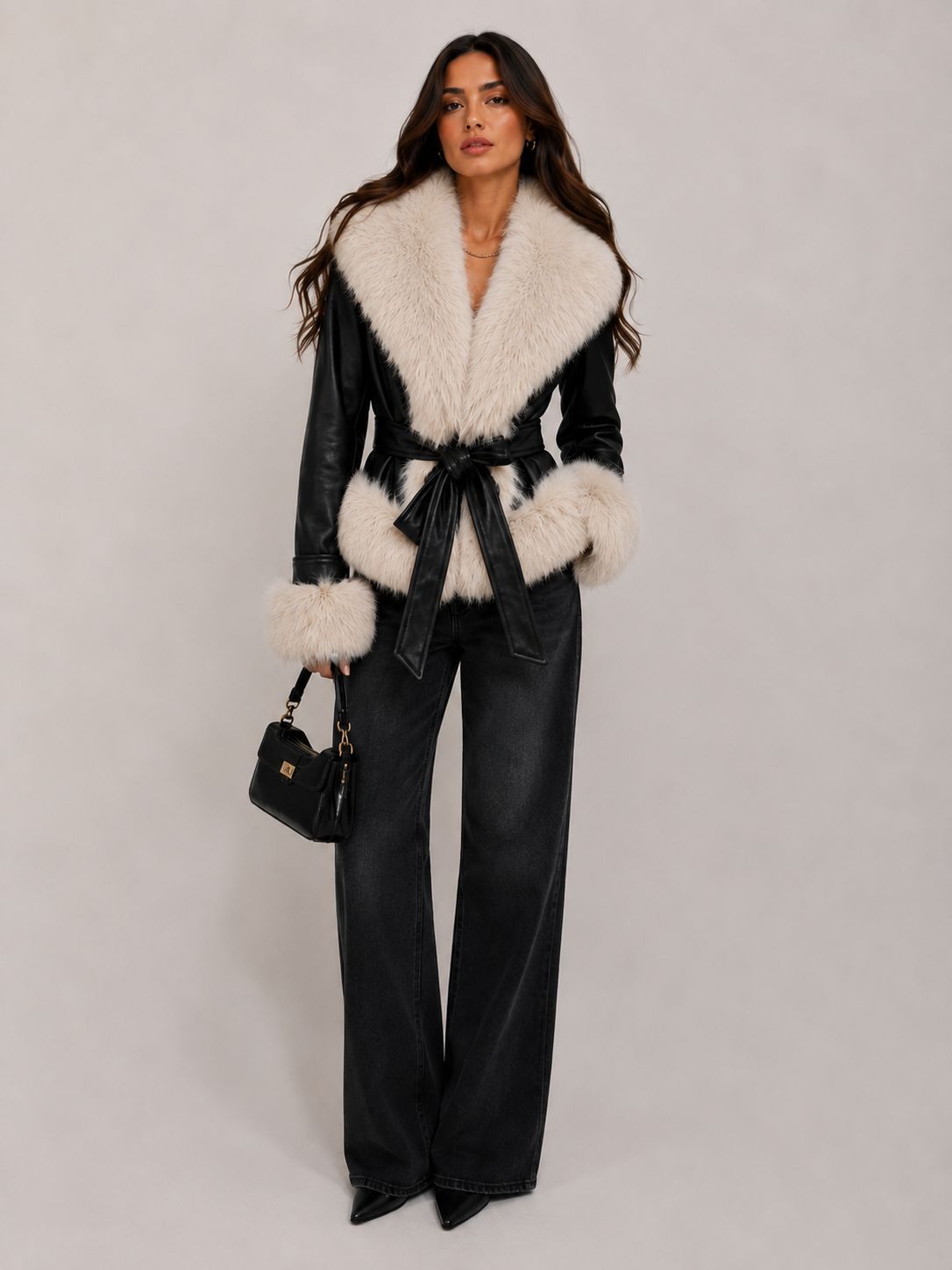 LJ0173: Midnight Luxe Faux Fur Trim