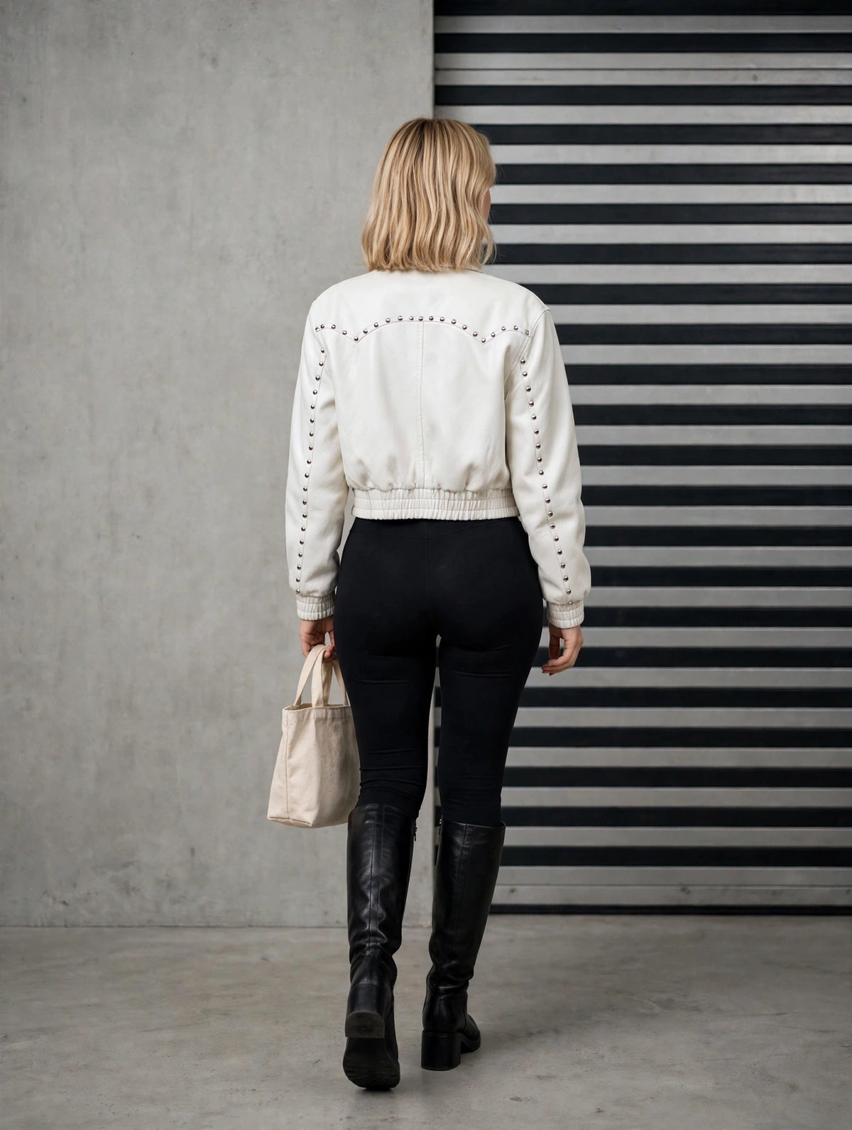 LJ0271 - The Rodeo Studded Leather Bomber