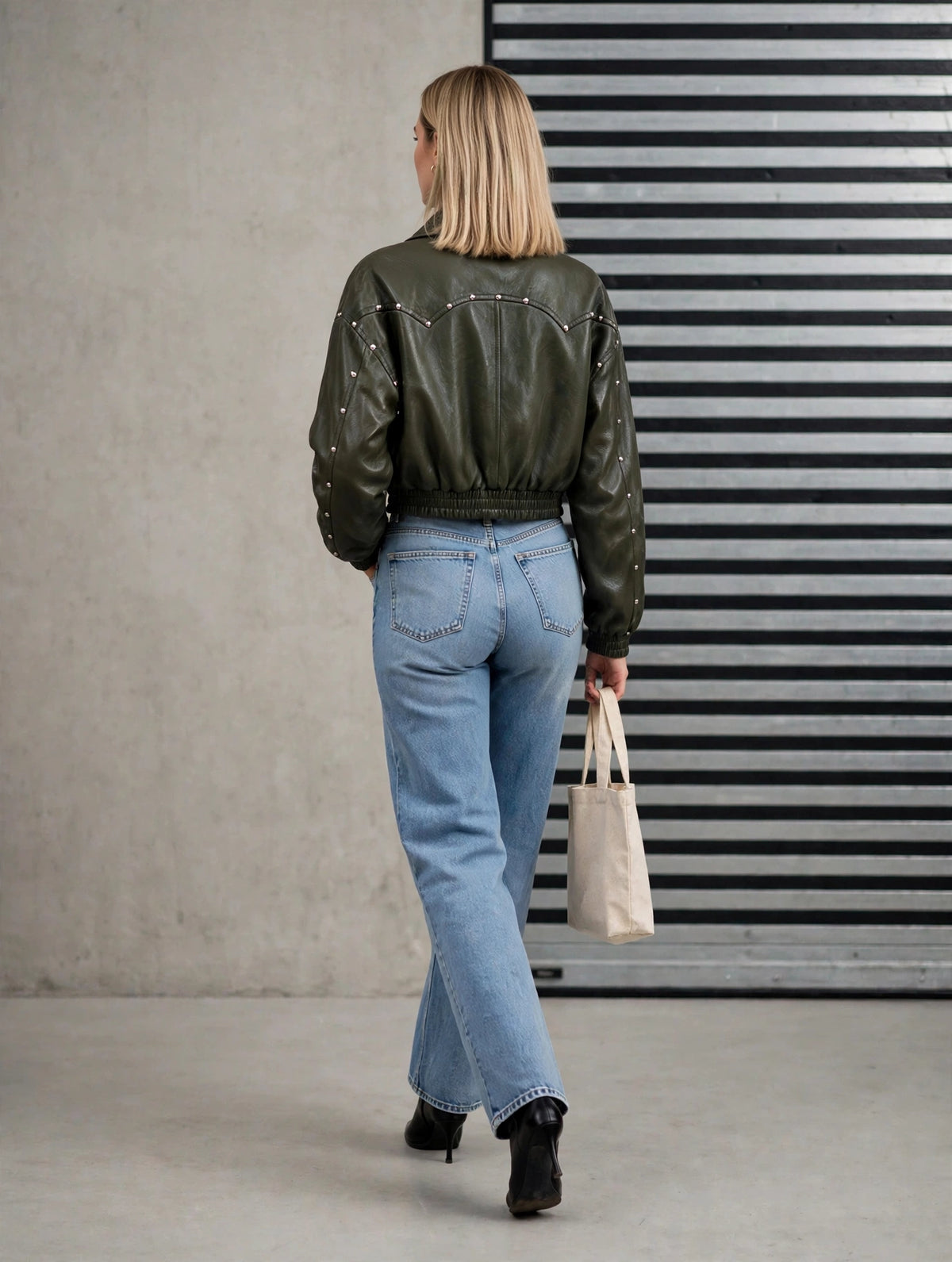 LJ0271 - The Rodeo Studded Leather Bomber
