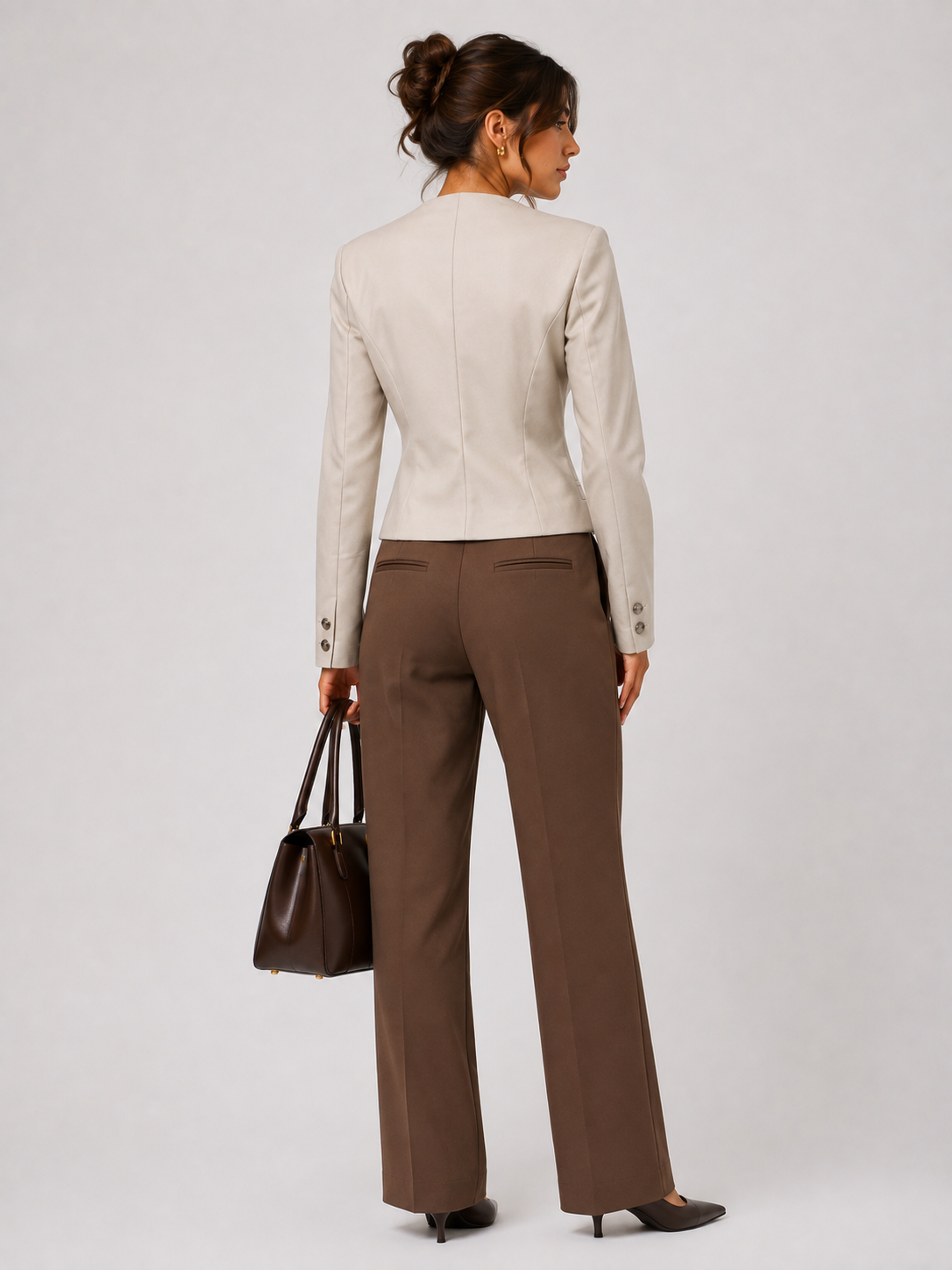 LJ0272 - The Marlowe Collarless Faux Leather Jacket