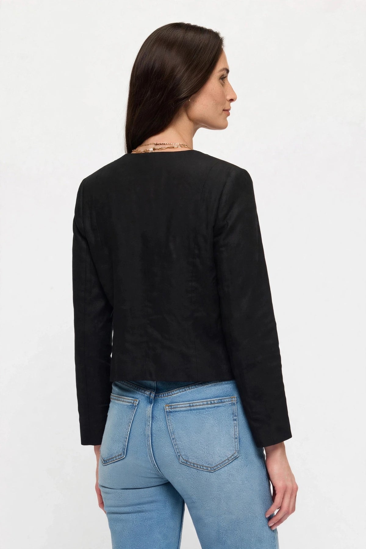 NJ002 - Double Buckle Cropped Jacket