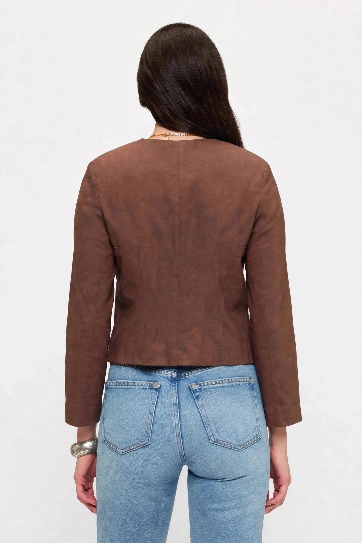 NJ002 - Double Buckle Cropped Jacket