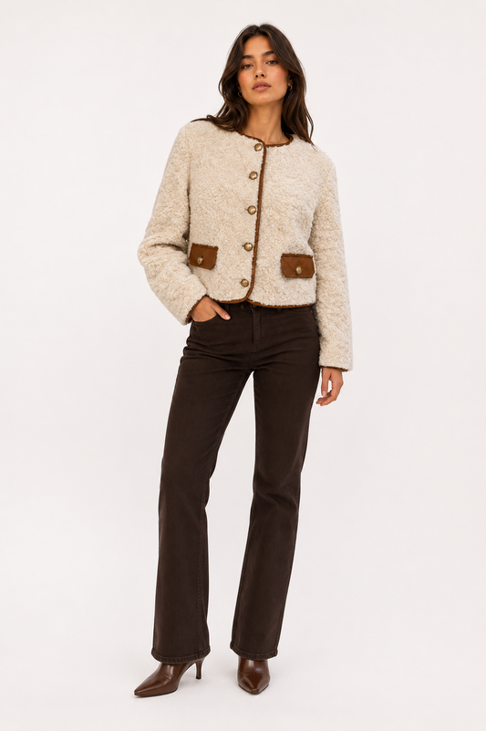 Plush Faux Fur Cropped Jacket