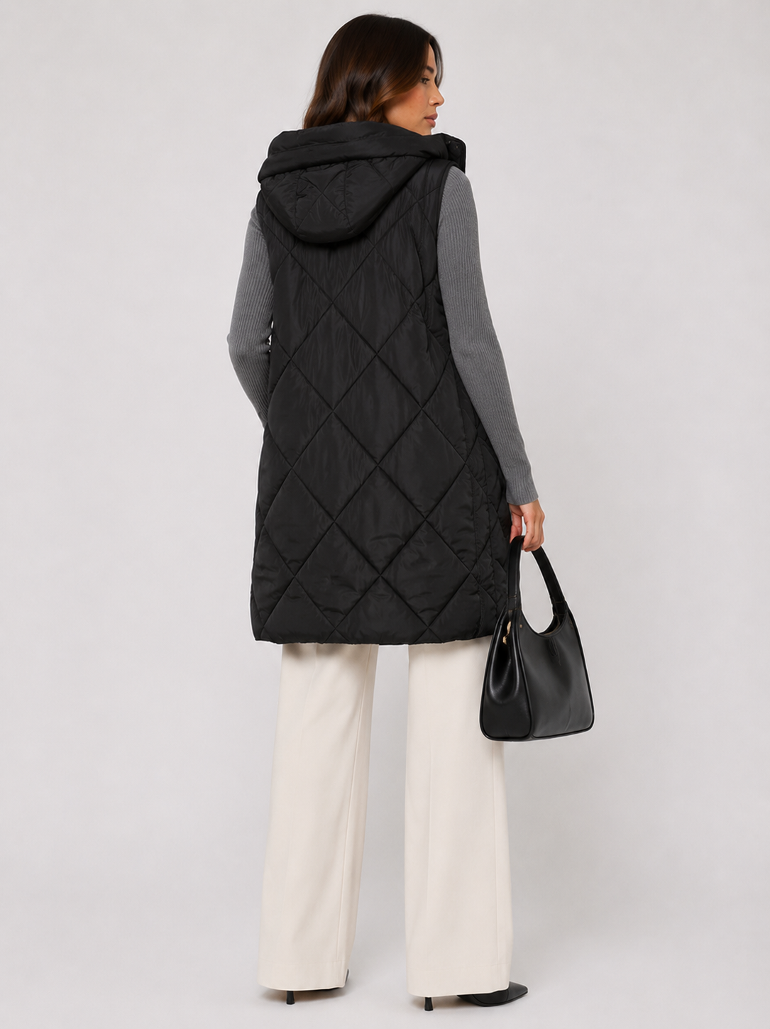 QB258L1 - Long Quilted Puffer Vest