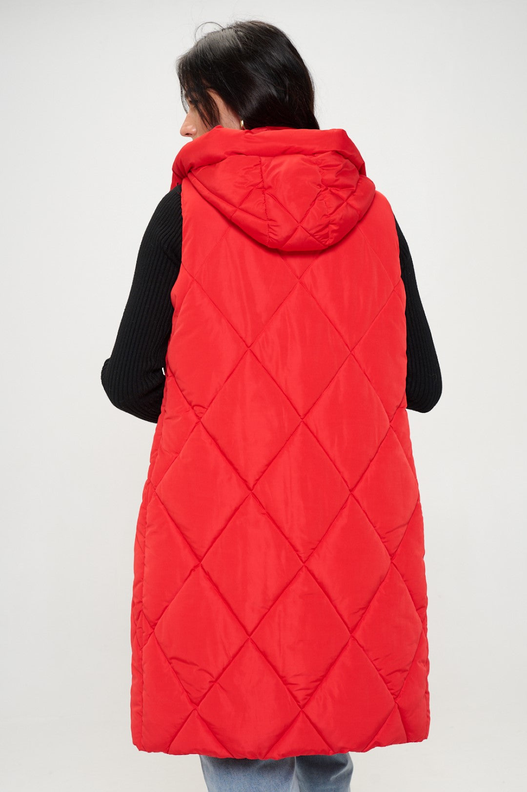 QB258L1: Long Quilted Puffer Vest