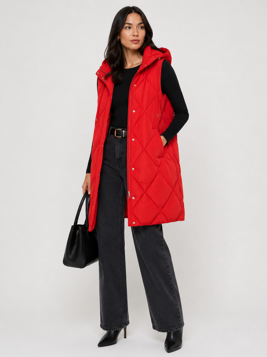 QB258L1 - Long Quilted Puffer Vest