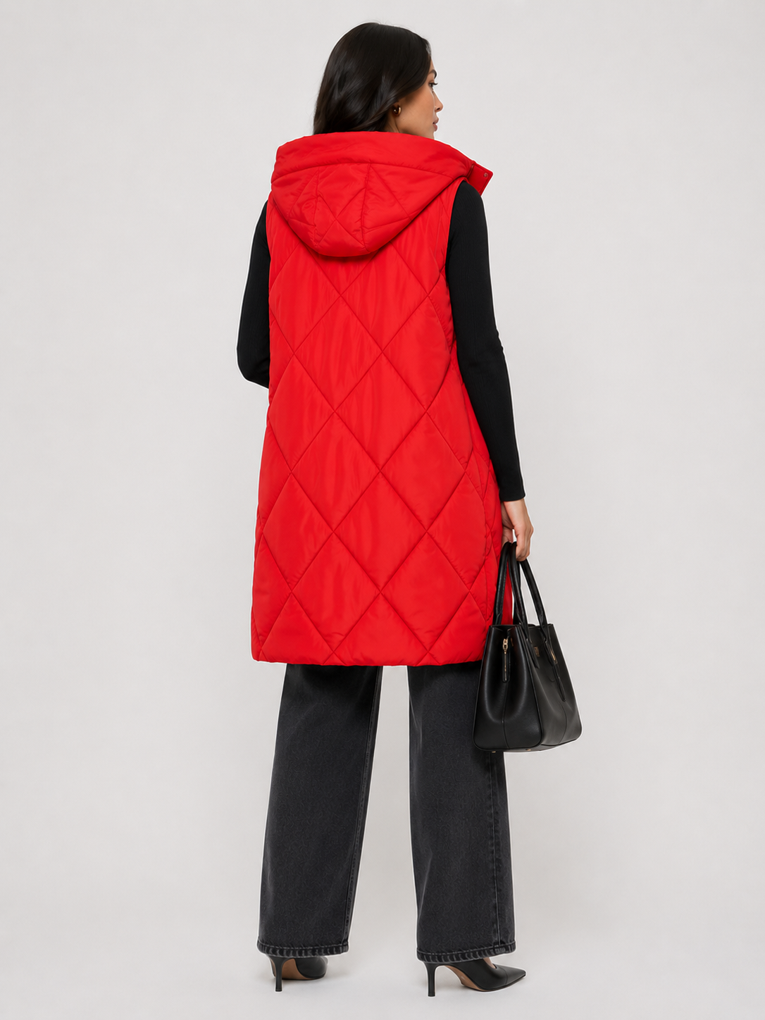 QB258L1 - Long Quilted Puffer Vest