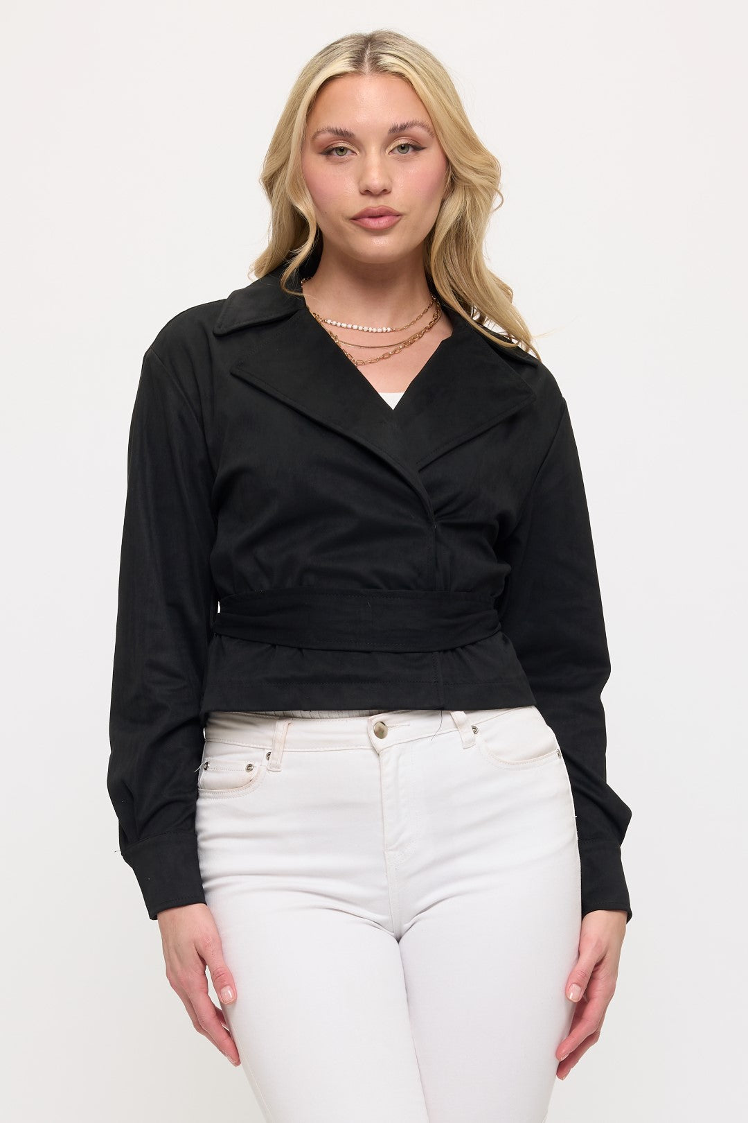 SJ002: Suede Wrap Jacket