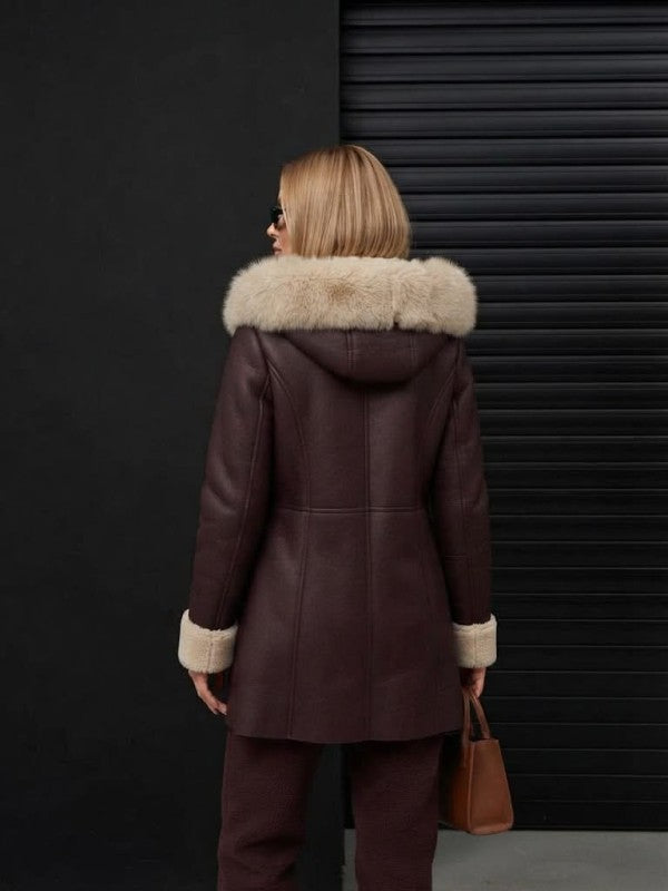 SJ0202 - The Aspen Luxe Shearling-Trim Coat