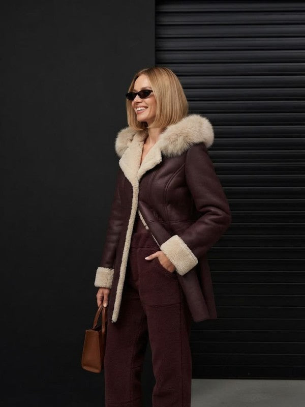 SJ0202 - The Aspen Luxe Shearling-Trim Coat