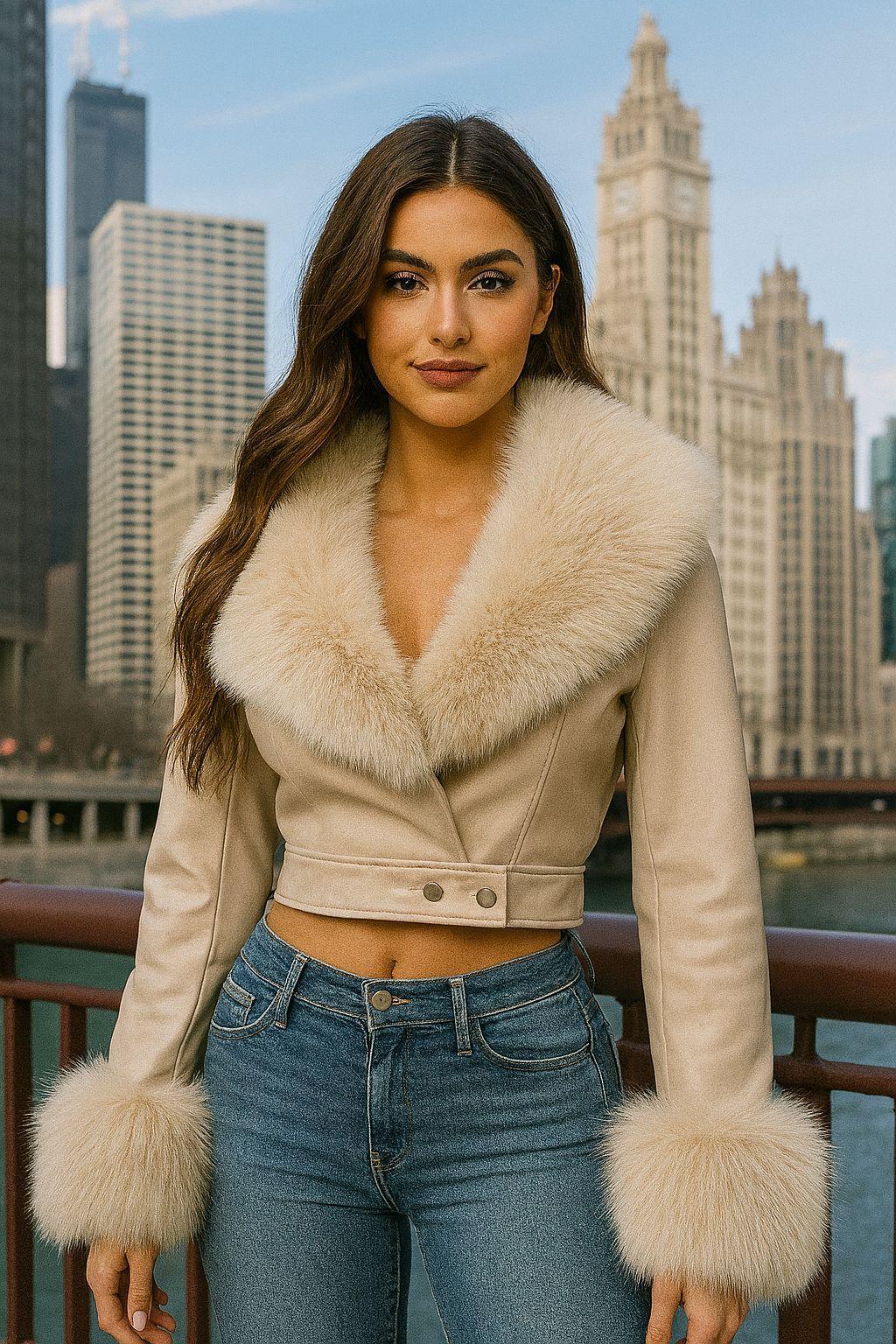 CLALJ0099: Opulent Trim Cropped Coat